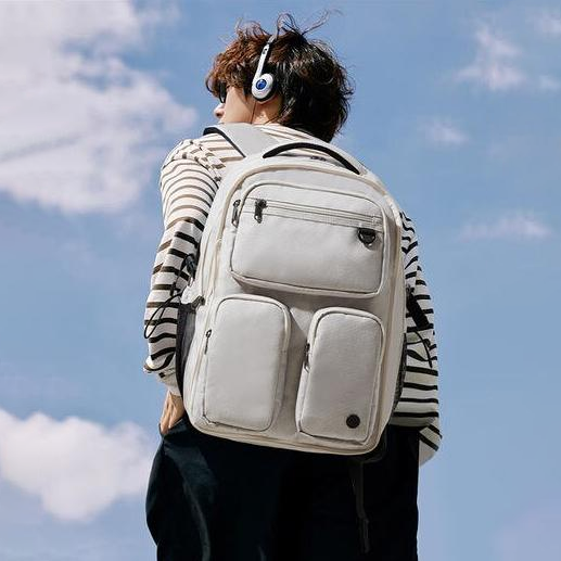Multi-Pocket Laptop Backpack with Luggage Strap