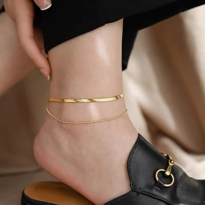 Exquisite Double Layer Snake Chain Anklet