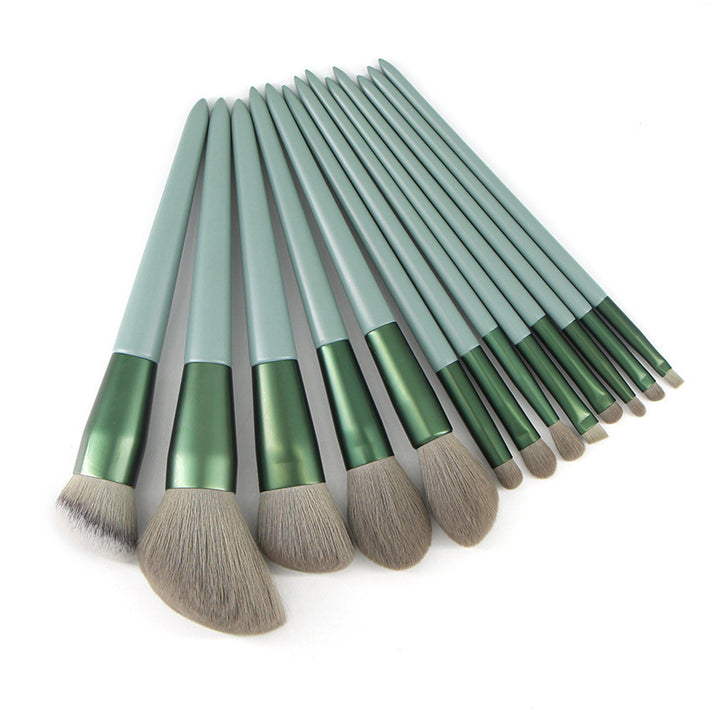 Green Wooden Handle Quick-drying Soft Fur Flour Brush Suit