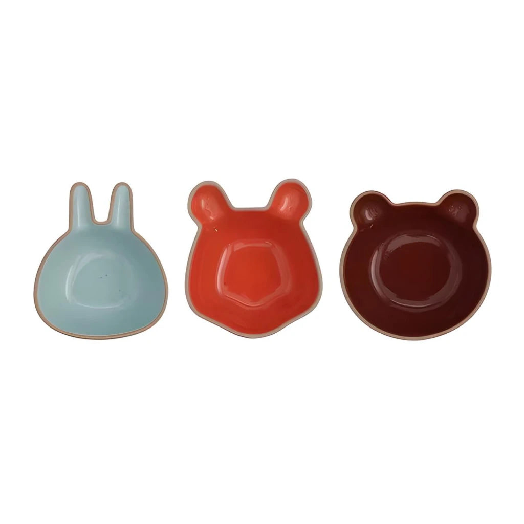 Cute Cartoon Ceramic Snack & Sauce Dish Set