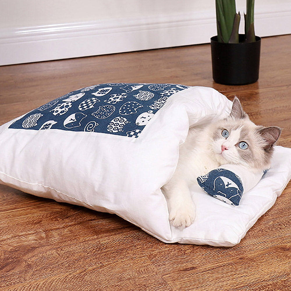 Printed Cat Cave Bed