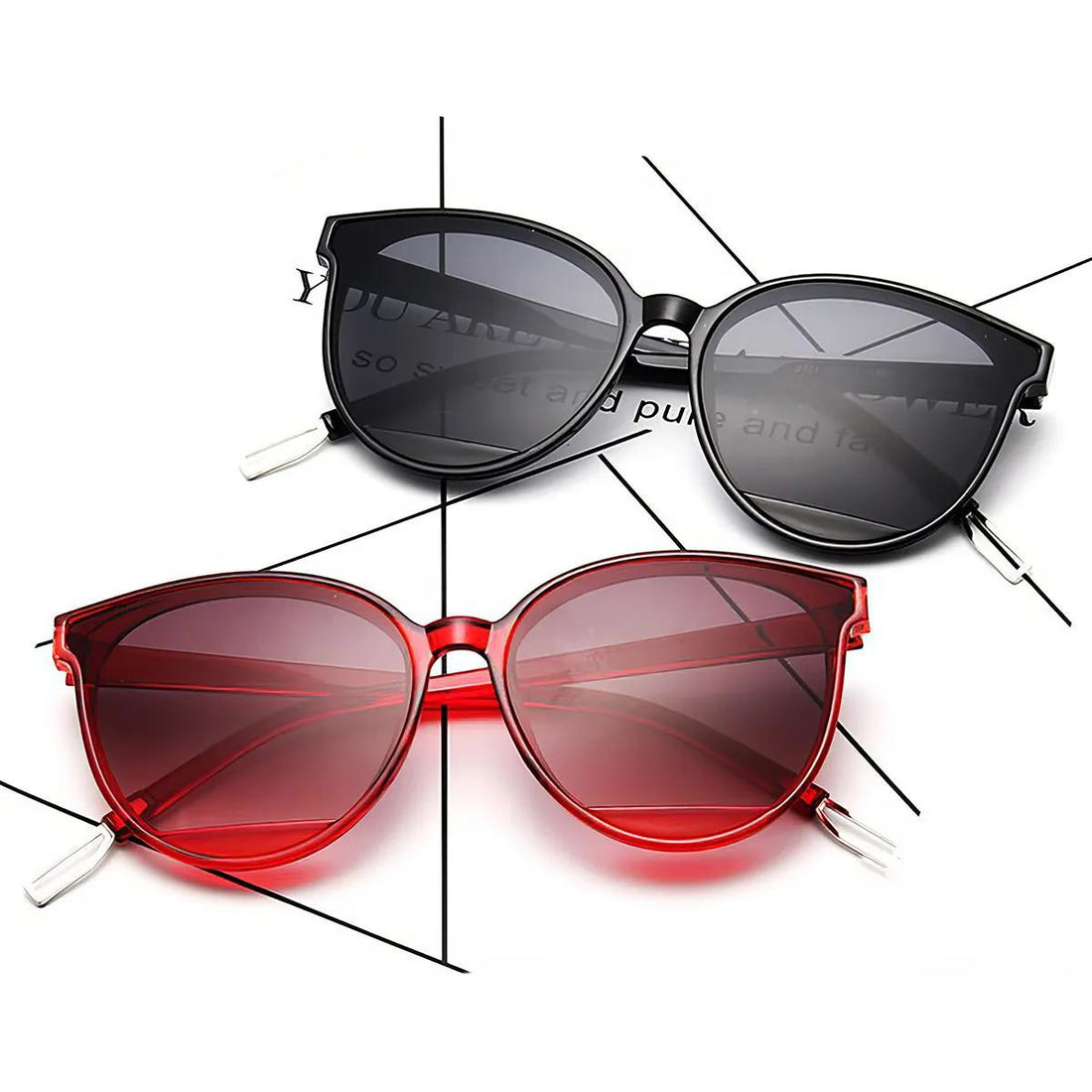 Vintage Cat-Eye Sunglasses with Acrylic Lenses