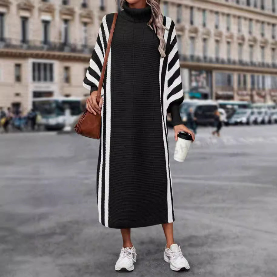 Casual Unisex Style Striped Long Knitted Dress