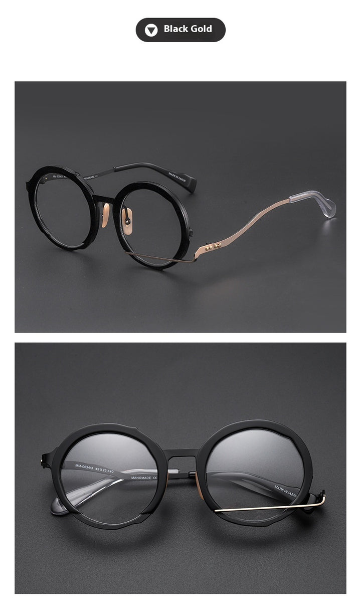 Can Be Equipped With Degrees Large Frame Fashion Round Frame Metal Spectacle Frame