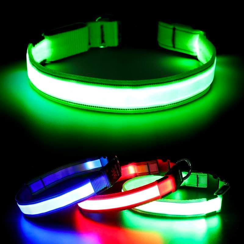 Adjustable USB-Rechargeable LED Dog Collar