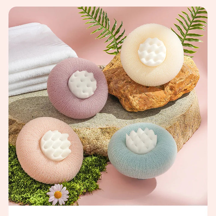 Flower Pattern Suction Cup Bath Sponge