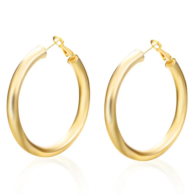 18K Gold Smooth Circle Hoop Earrings