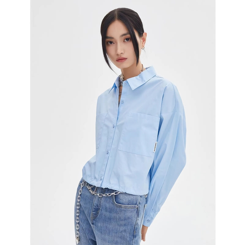 Women's Long Sleeve Button Lapel Blouse