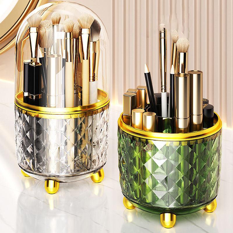 360° Rotating Dustproof Makeup Brush Holder and Organizer