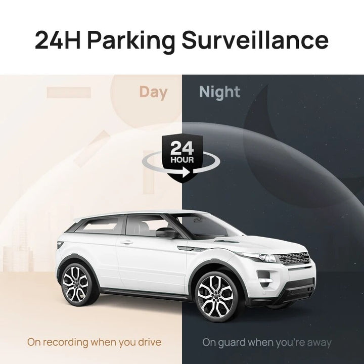 High-Resolution Night Vision Dash Cam with 1296P & 24H Parking Monitor