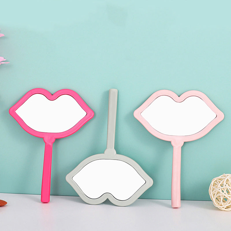 Lip Shaped Handheld Makeup Mirror