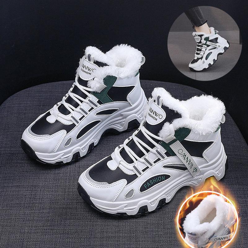 Women's Plush-Lined Lace-Up Sneakers