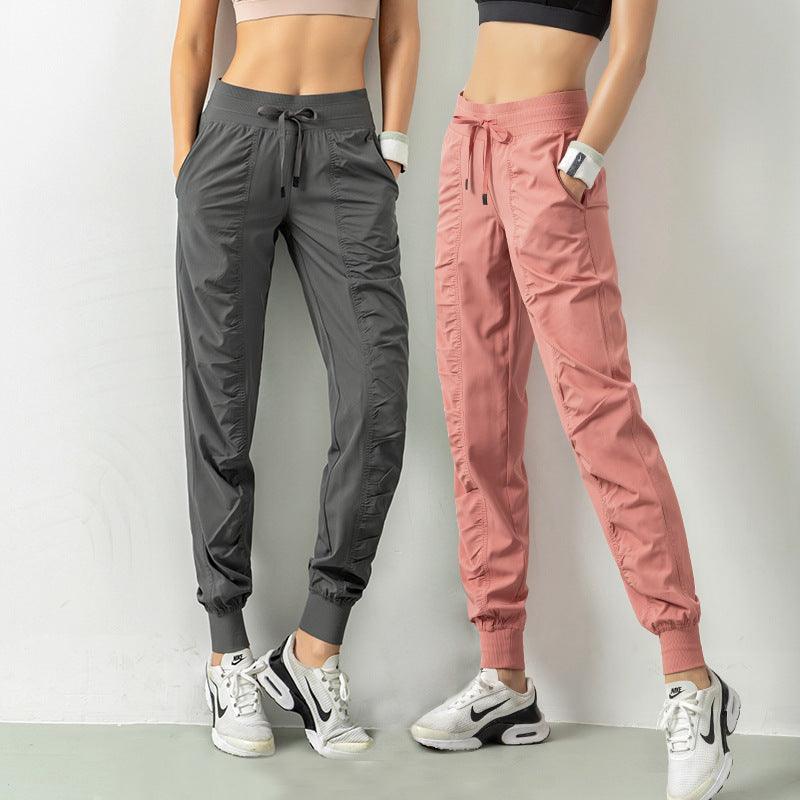 Fashion Casual Sports Pants For Women Loose Legs Drawstring High Waist Trousers With Pockets Running Sports Gym Fitness Yoga Pants - Trendha