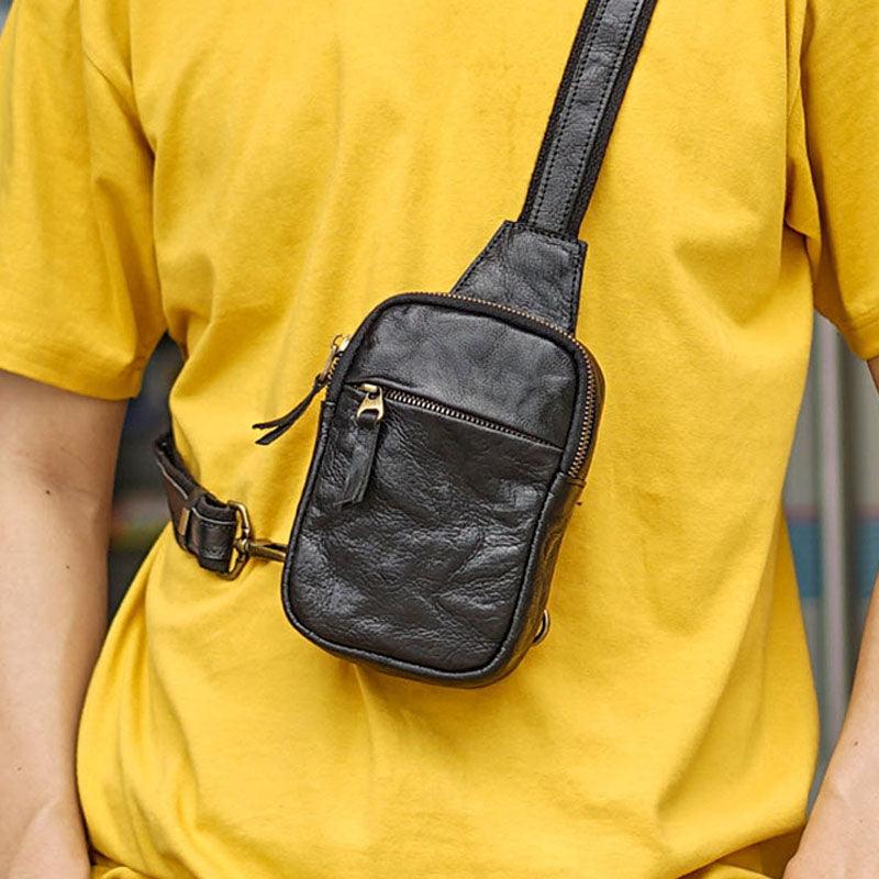 Fashion Chest Bag Men's Small Leather - Trendha