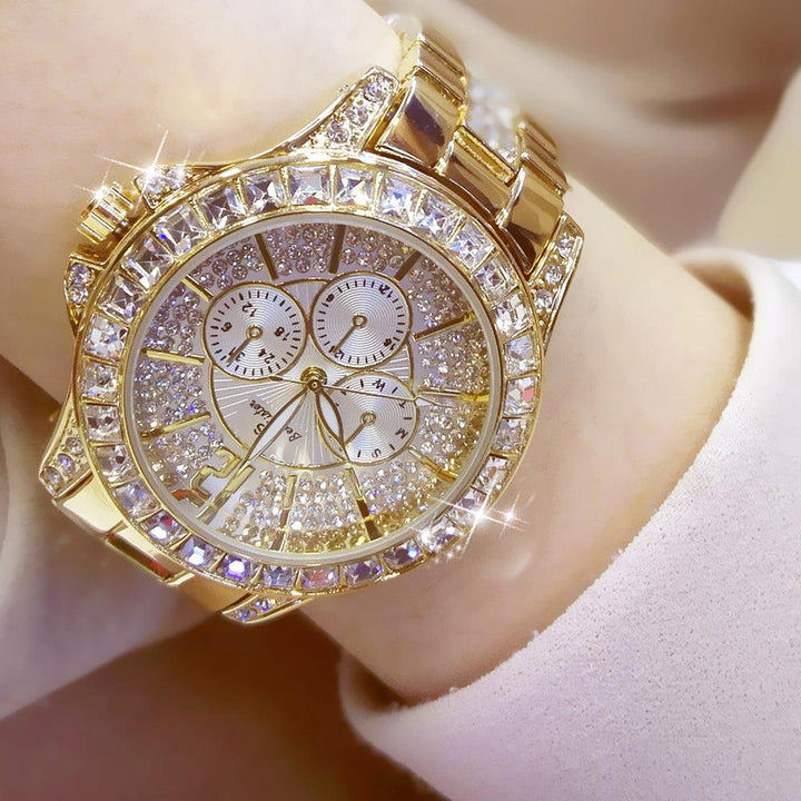 Fashion Luxury Full Diamond Steel Band Ladies Quartz Watch - Trendha