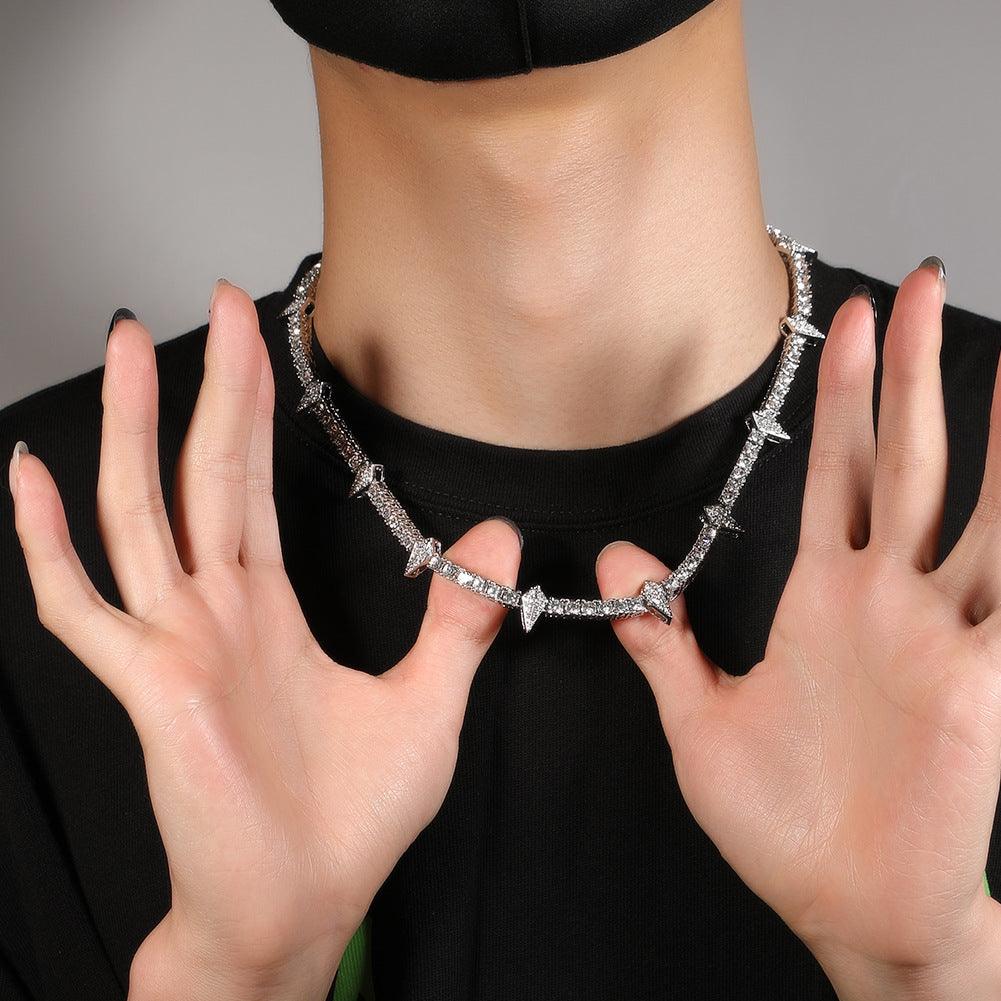 Fashion Men's Minority Design Sense Zircon Necklace Fashion Accessories - Trendha