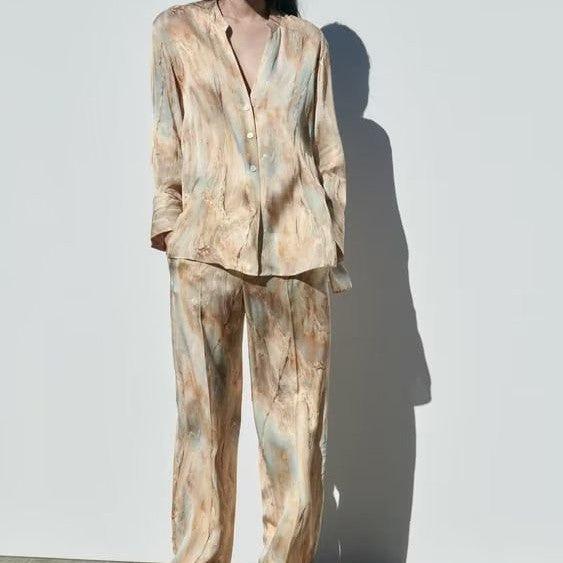Tie-Dye Satin Shirt or Wide-Leg Trousers