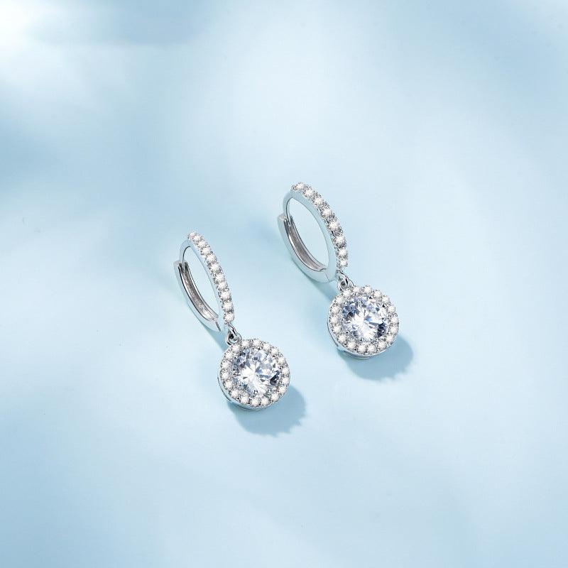 Fashion Sterling Silver Earrings Electroplated Round - Trendha