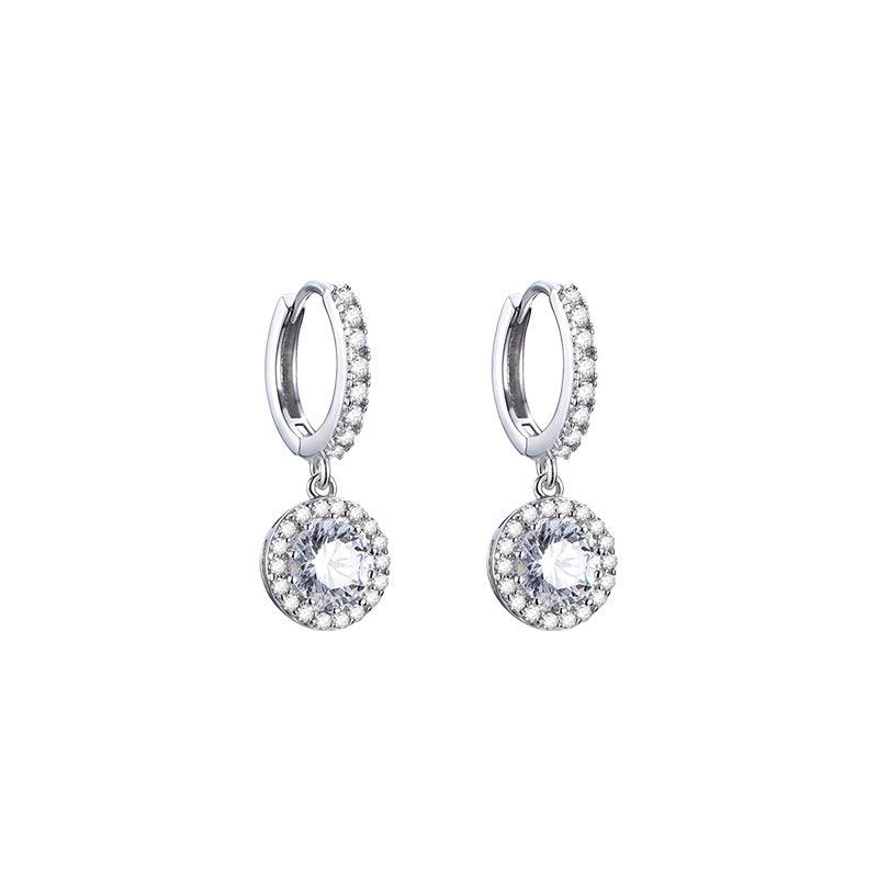 Fashion Sterling Silver Earrings Electroplated Round - Trendha