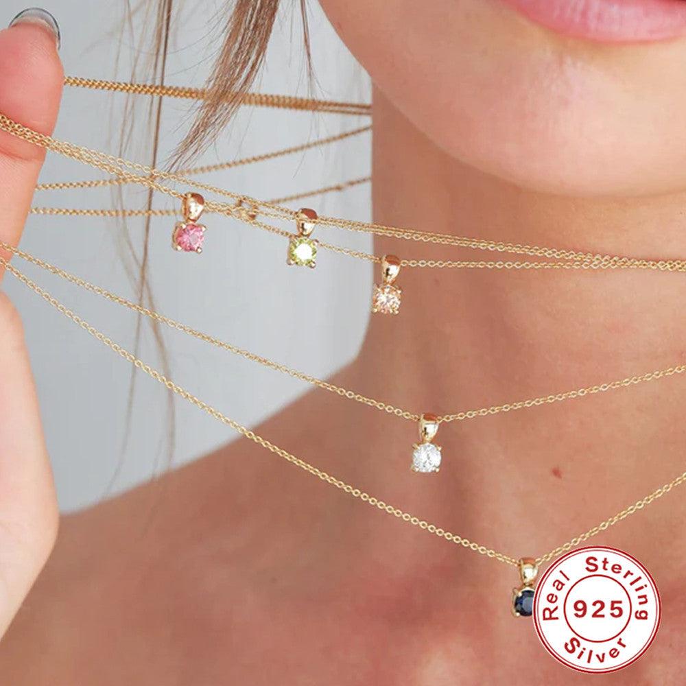 Fashion Sterling Silver Simple Personality Month Necklace - Trendha