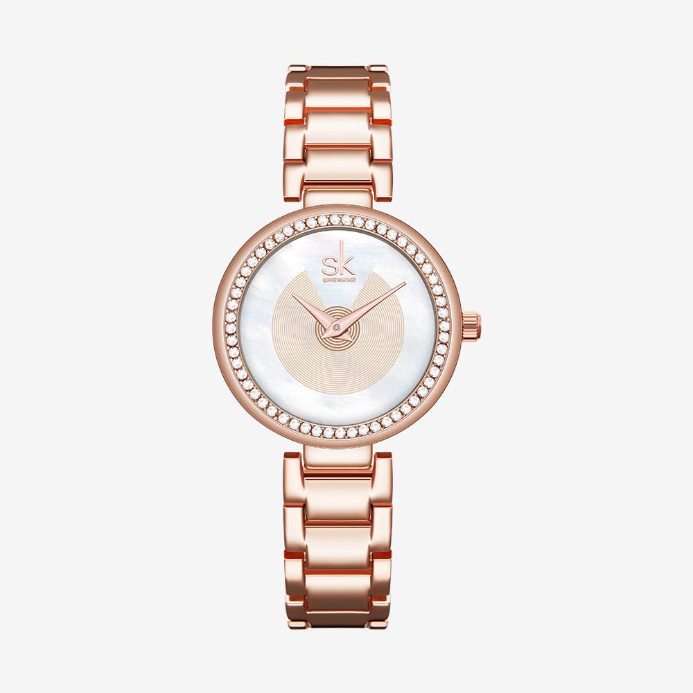 Fashion Trend Diamond Waterproof Steel Band Quartz Women's Watch - Trendha