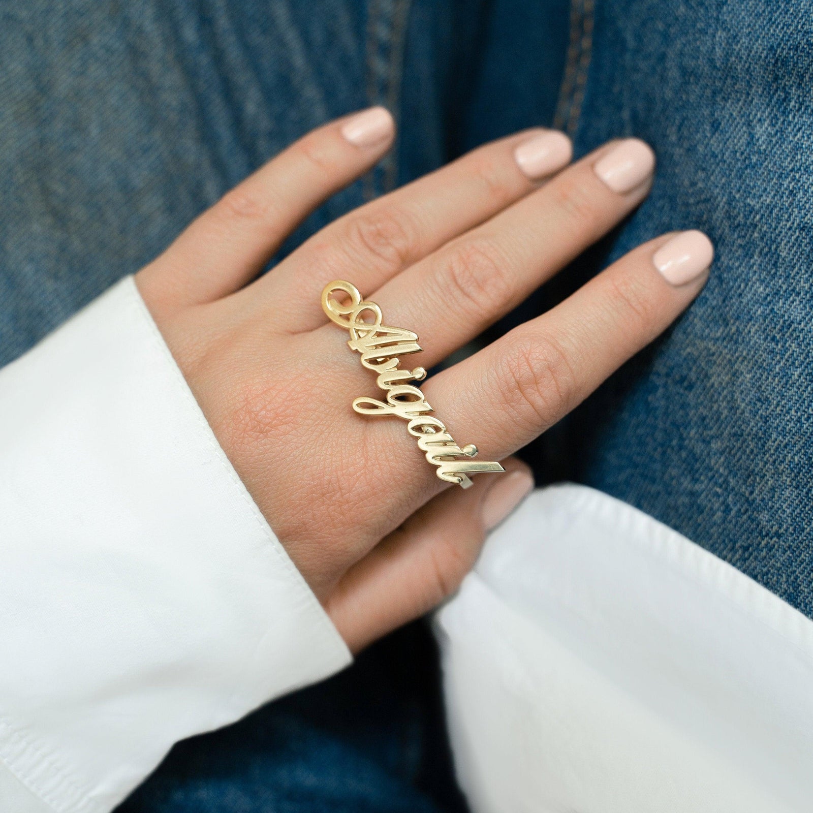 Fashionable Stainless Steel Personalized Double Ring - Trendha