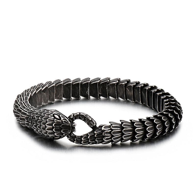 Fashionable Stainless Steel Snake Bracelet - Trendha