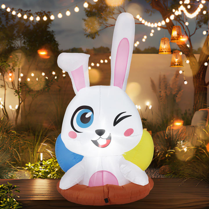 Luminous LED Cartoon Easter Inflatable Rabbit