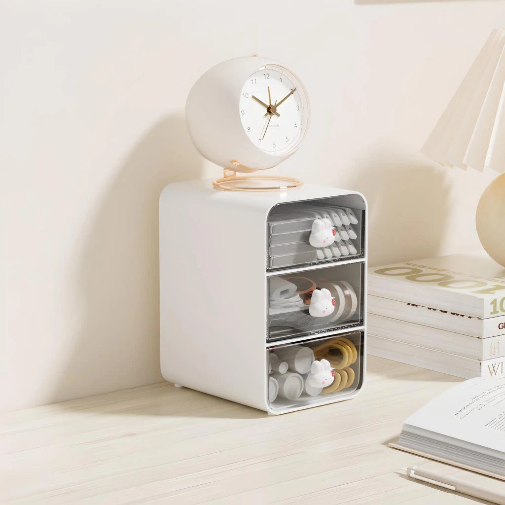 Clear Acrylic Desk Organizer with 3 Pull-Out Drawers