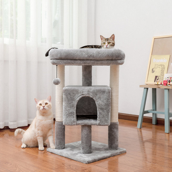 Large Cat Tree Tower with Perch, Hammock, and Scratching Post