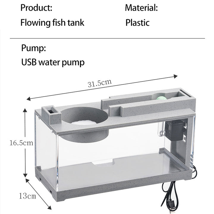 Aquarium Fish Tank Kit with Built-in Oxygen Bar & USB Mute Filter