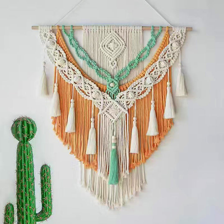 Simple Guesthouse Decoration Bohemian Hand-woven Wall Tassel