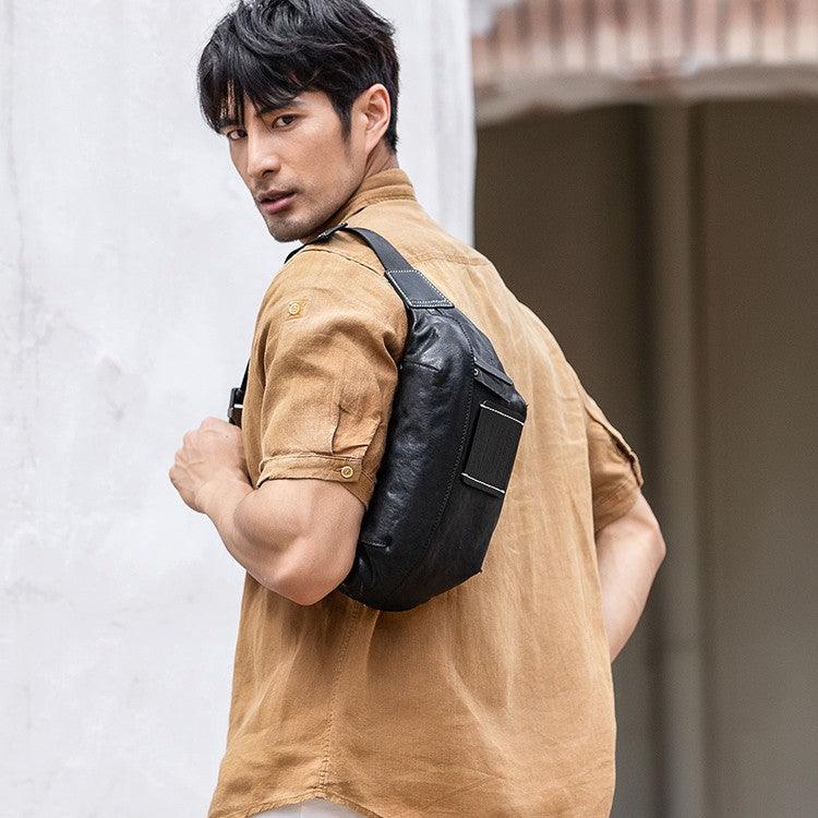 First Layer Cowhide Casual Messenger Bag Work Clothes One Shoulder - Trendha