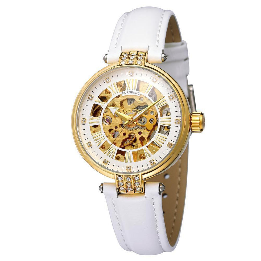 Forsining Ladies Fashion Casual Hollow Waterproof Automatic Mechanical Watch - Trendha