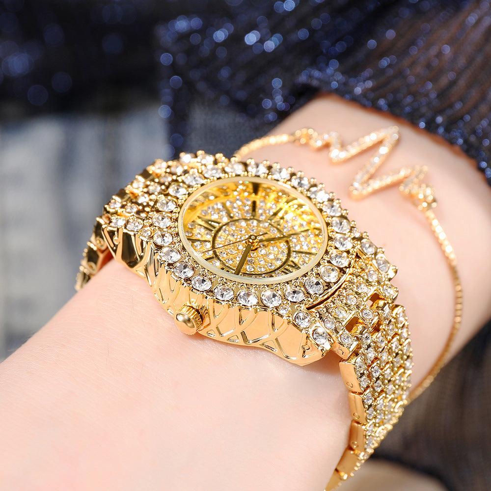 Full Rhinestone Starry Bracelet Waterproof Quartz Watch - Trendha