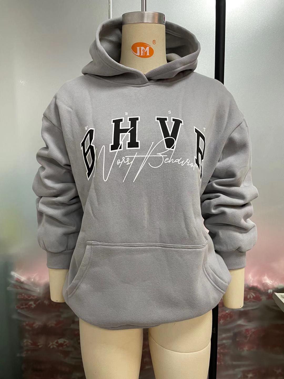 Game Letter Printing Plush Warm Long-sleeved Sweater - Trendha