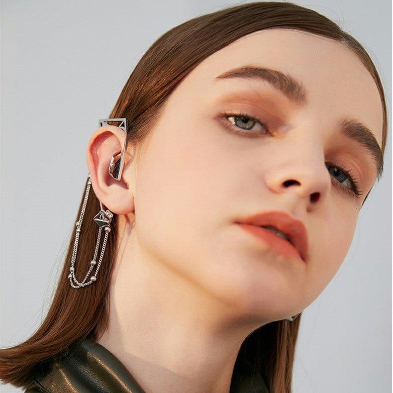 Geometric Element Earhook Temperament Indifferent Niche Design - Trendha