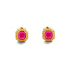 Color: Red corundum ear studs