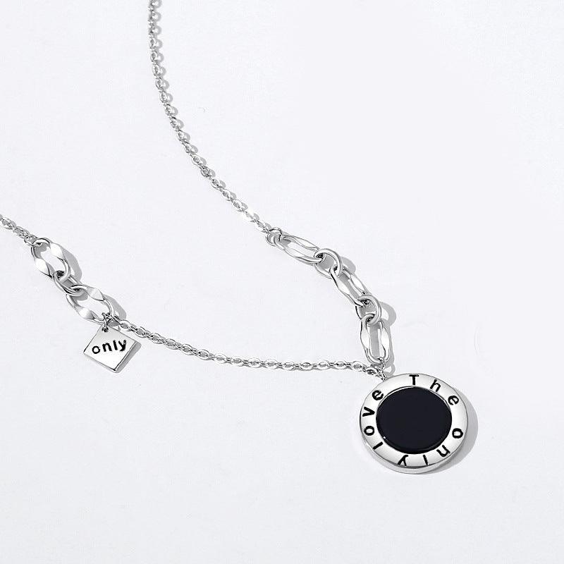 Geometric Round Couple Necklace Sterling Silver - Trendha