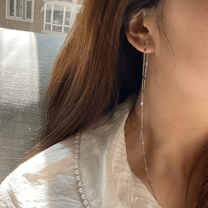Han Temperament Long Tassel Sequin Female Earrings - Trendha