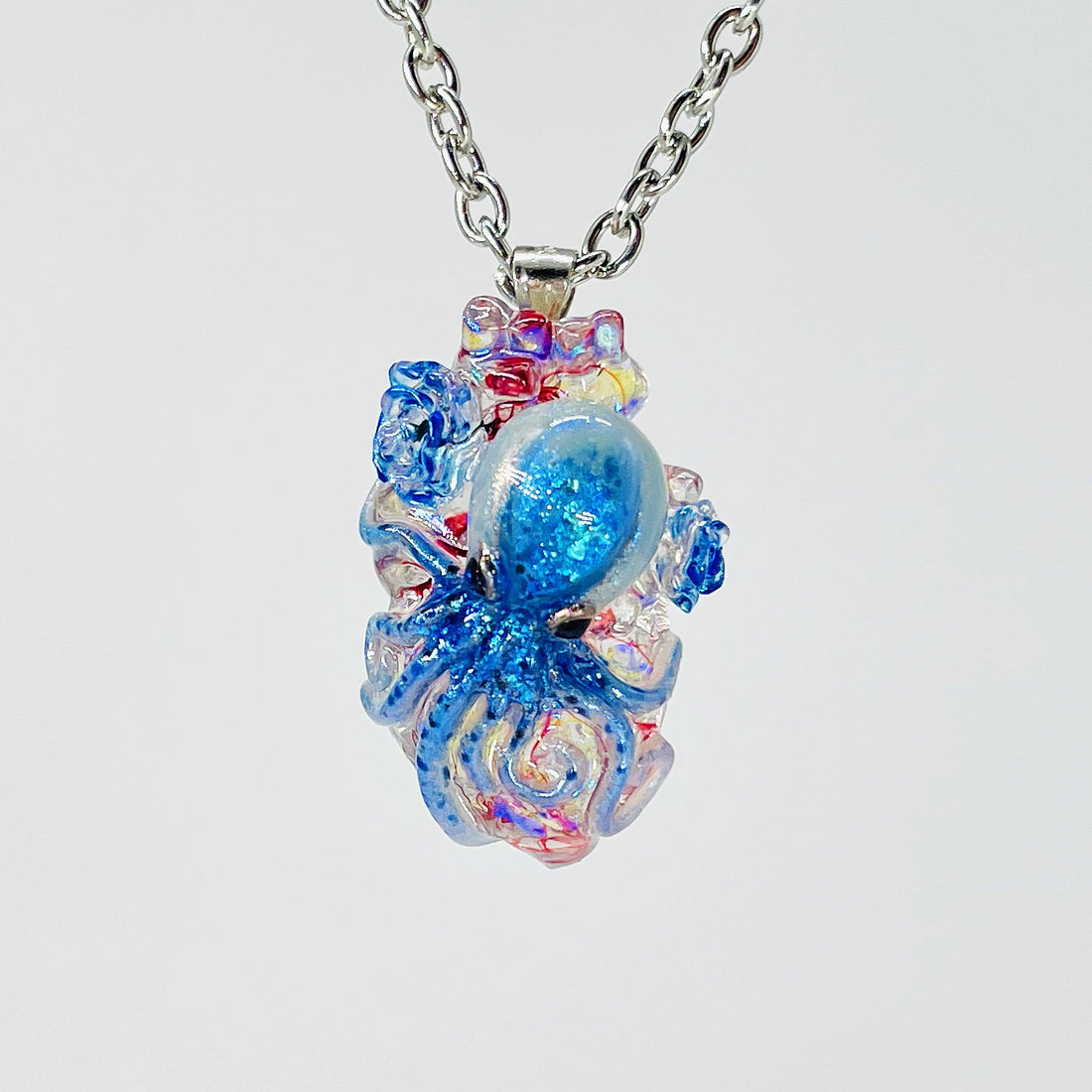 Handmade Couple Octopus Heart Necklace