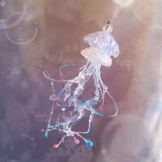 Handmade Unicorn Pink Blue Jellyfish Long Ear Clip Accessories - Trendha