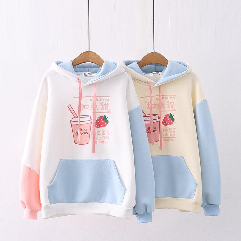 Hooded Student Plus Velvet Warm Sweater Girl - Trendha