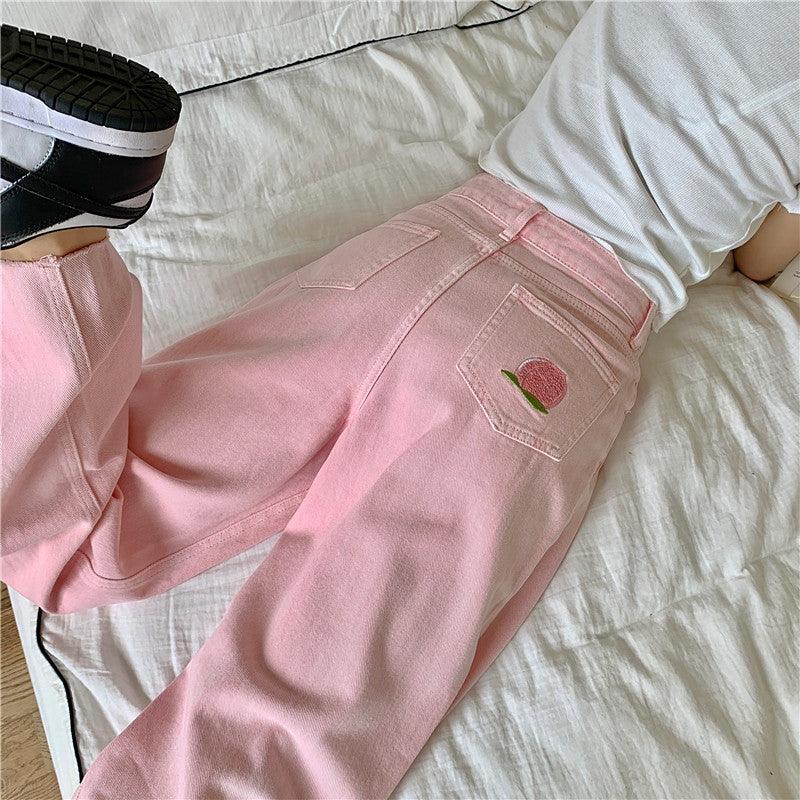 Jeans Women's High Waist Wide Leg Loose Straight-leg Trousers - Trendha