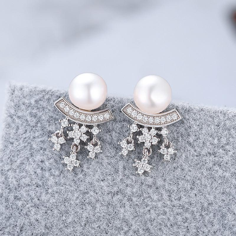 Korean Style Long Snowflake Earrings - Trendha