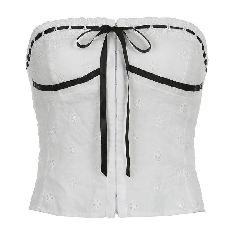 Lace-up Tube Top Inner Vest Sexy Top Short - Trendha