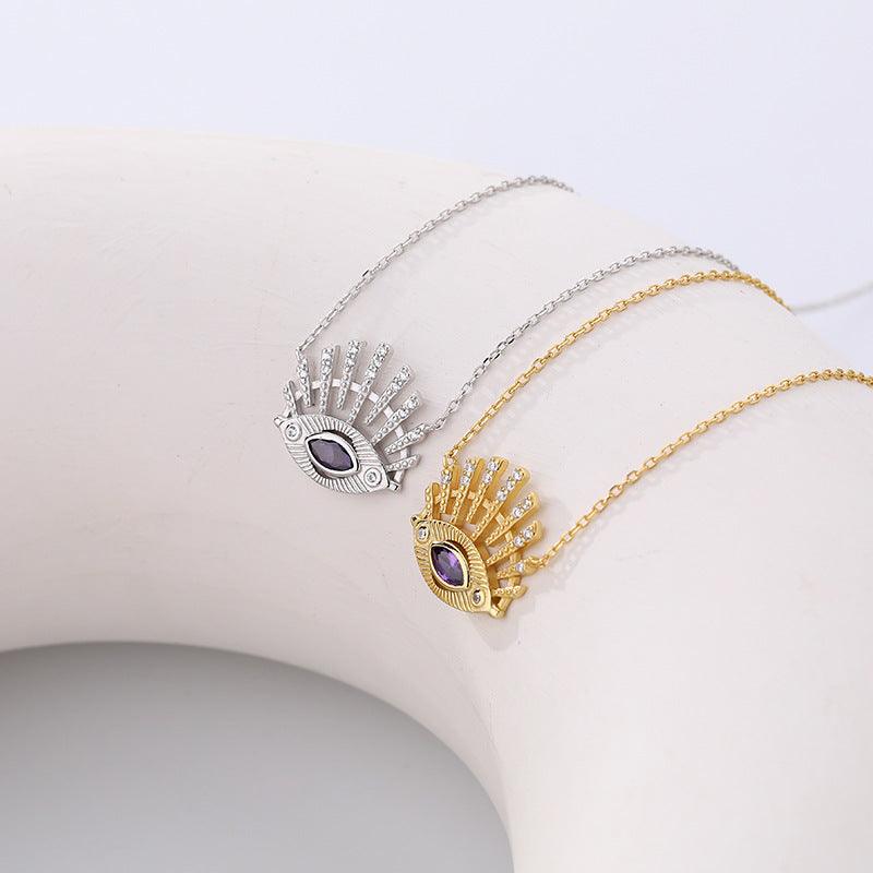 Lady Devil's Eye Zircon Necklace - Trendha