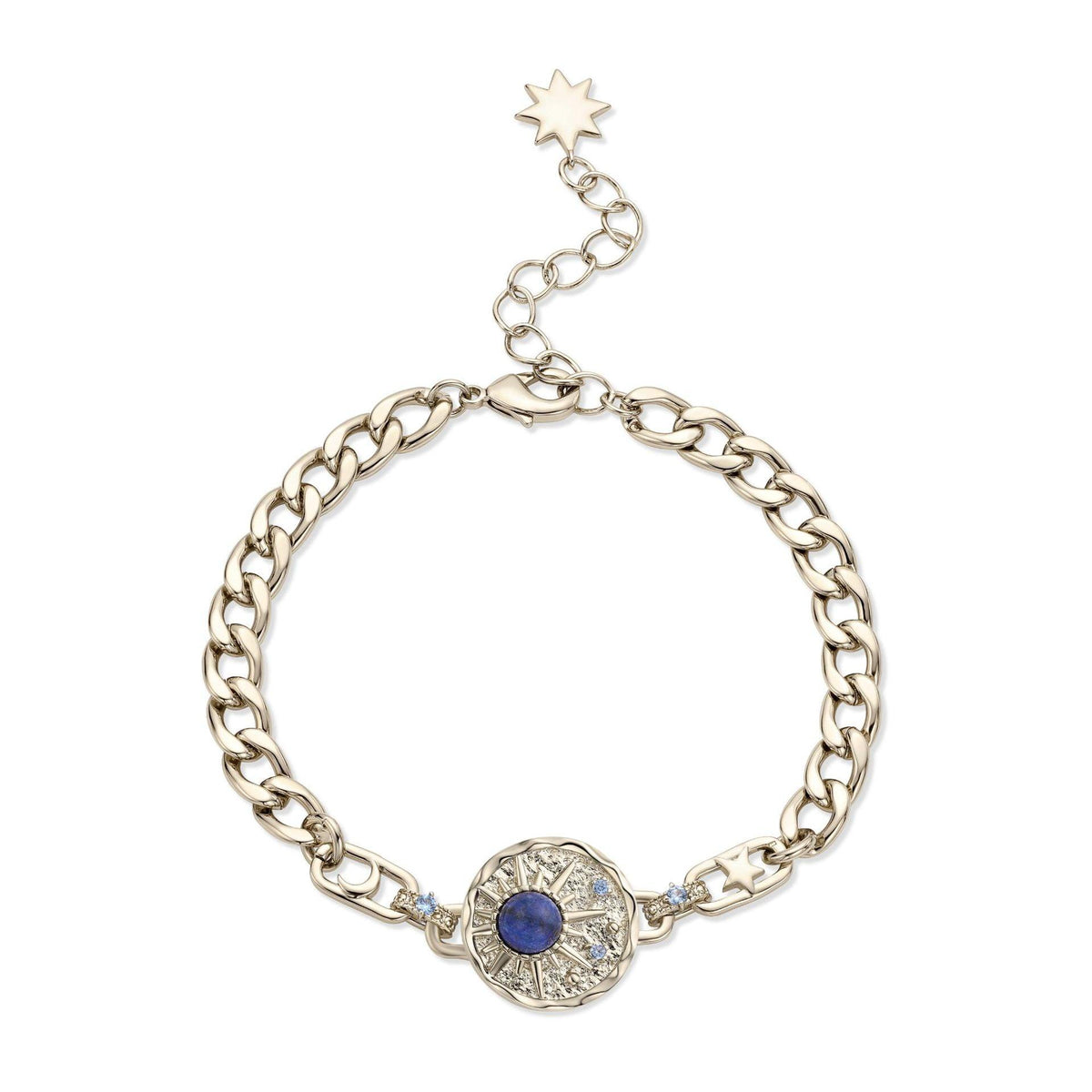 Lapis Lazuli Engraved Copper Plated Coffee Gold Bracelet - Trendha