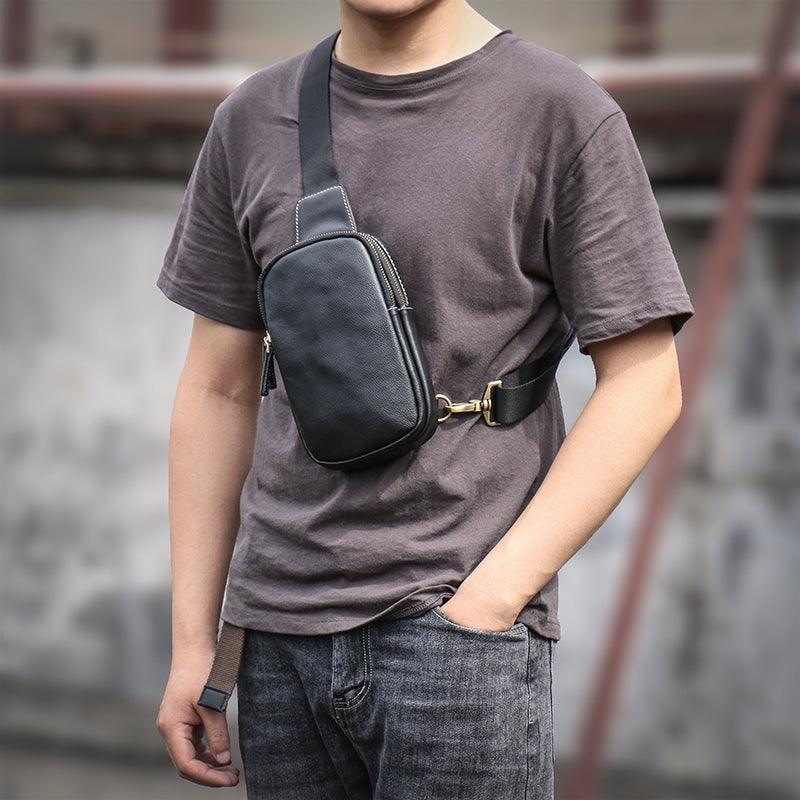 Leather Chest Bag Men's Casual Cross-body