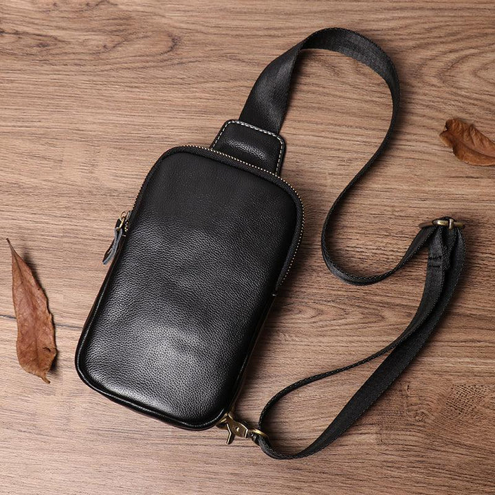 Leather Chest Bag Men's Casual Cross-body - Trendha